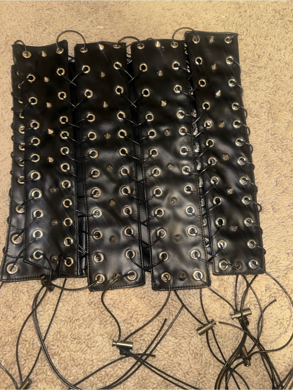 Fashion Nova Black Lace-Up Grommet Wide Waist Belt